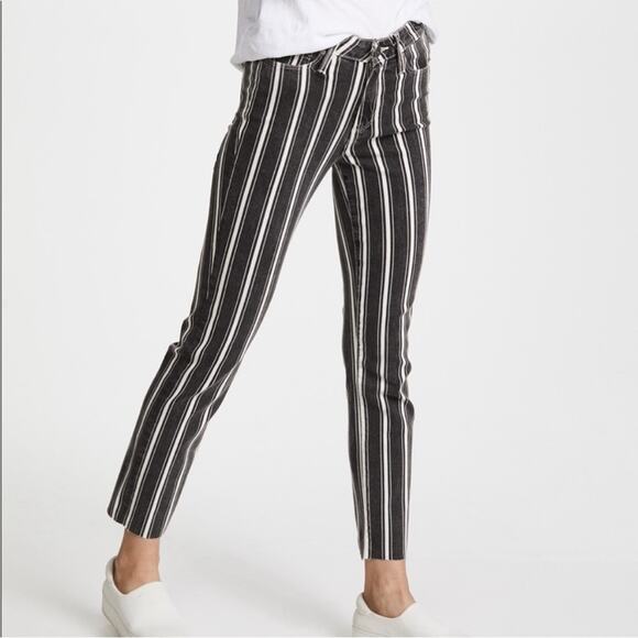 Paige Hoxton Straight Ankle Jeans Vintage Black Stripe Size 26 - Picture 1 of 13